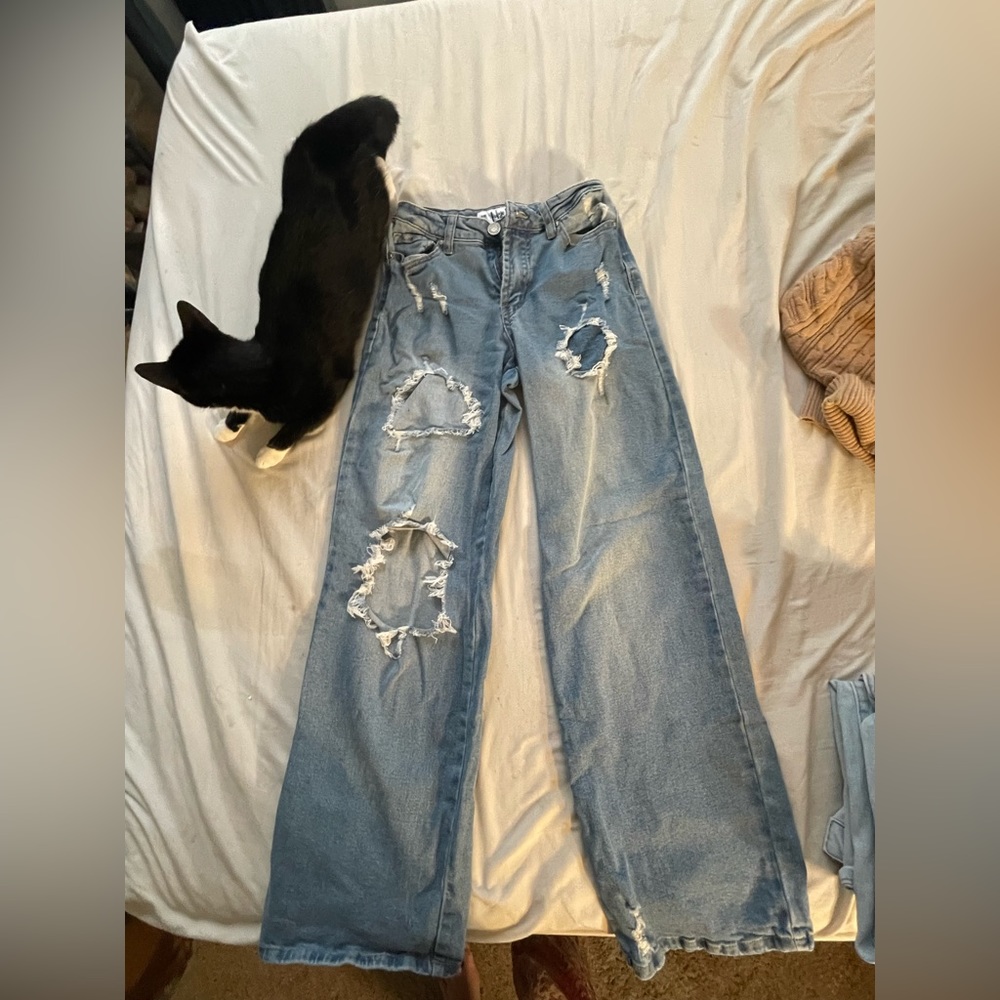 Flare blue jeans